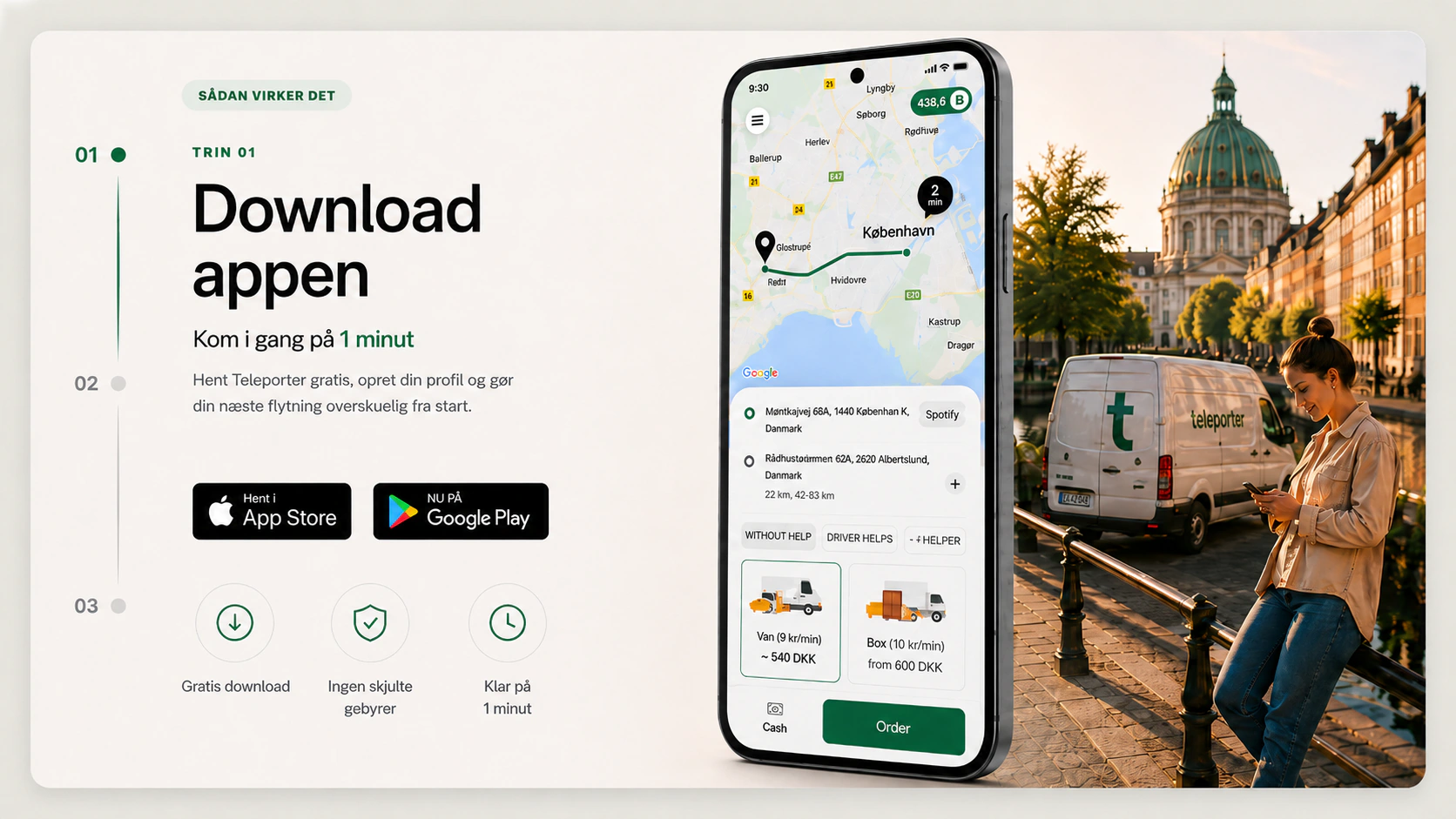 Download Teleporter-appen og planlæg din flytning
